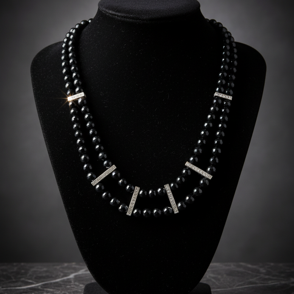 925 AYAR ONİKS TAŞLI ÖZEL TASARIM KOLYE