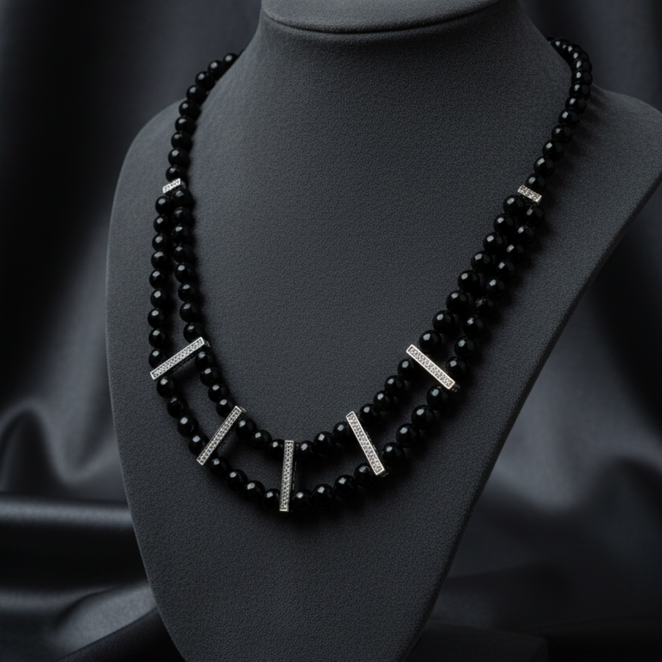 925 AYAR ONİKS TAŞLI ÖZEL TASARIM KOLYE