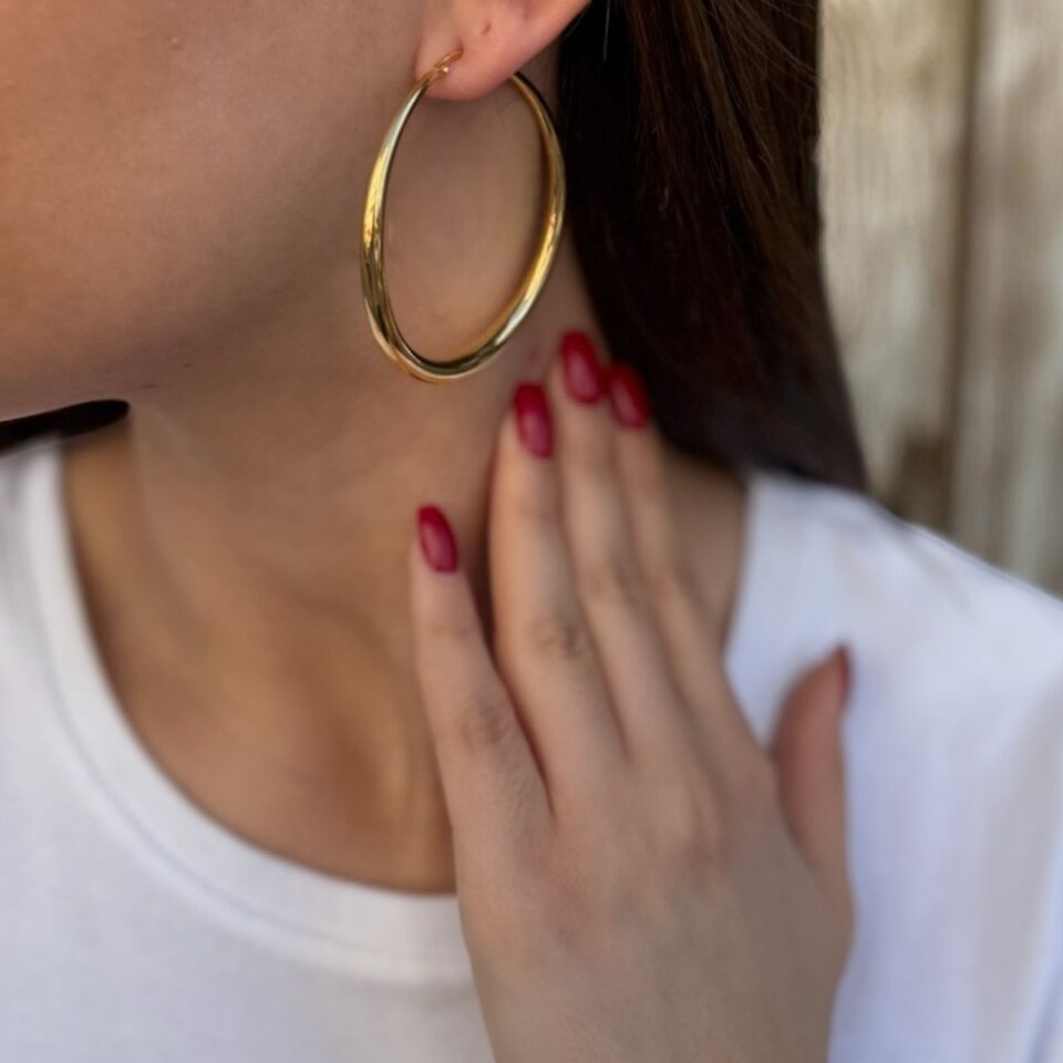 14 Ayar İtalyan Altın Halka Küpe