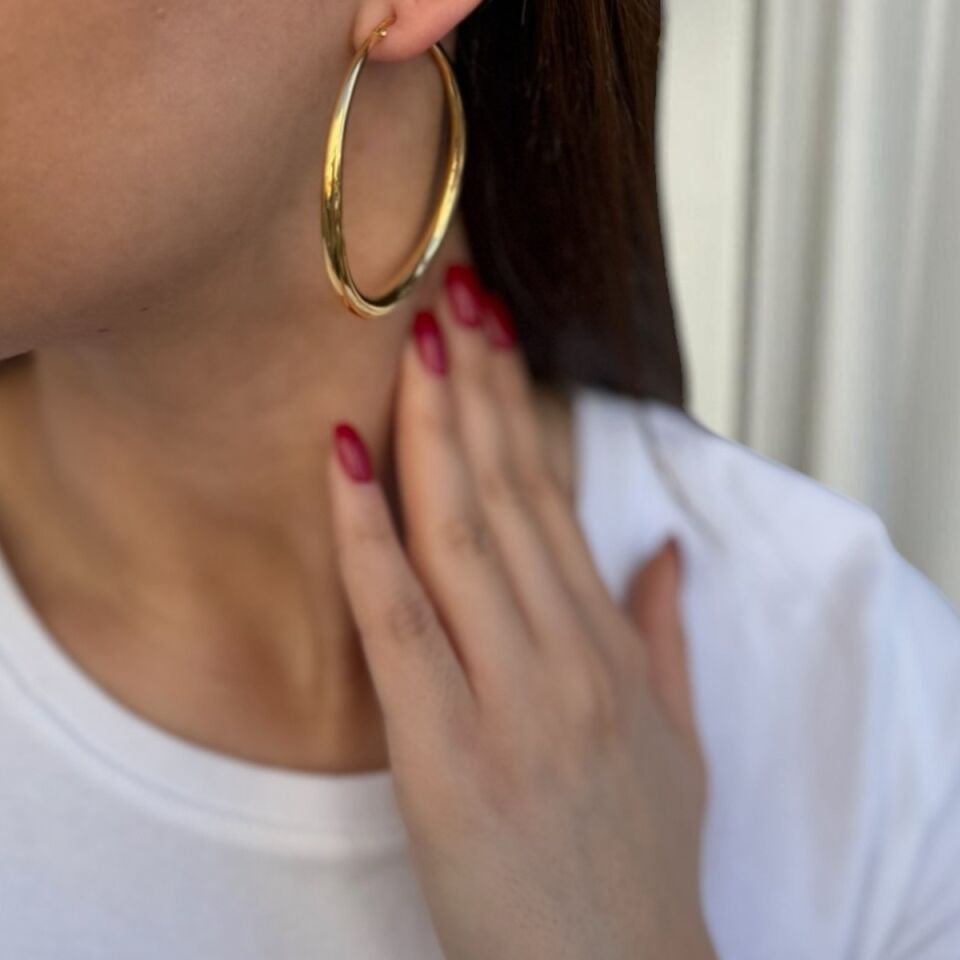 14 Ayar İtalyan Altın Halka Küpe