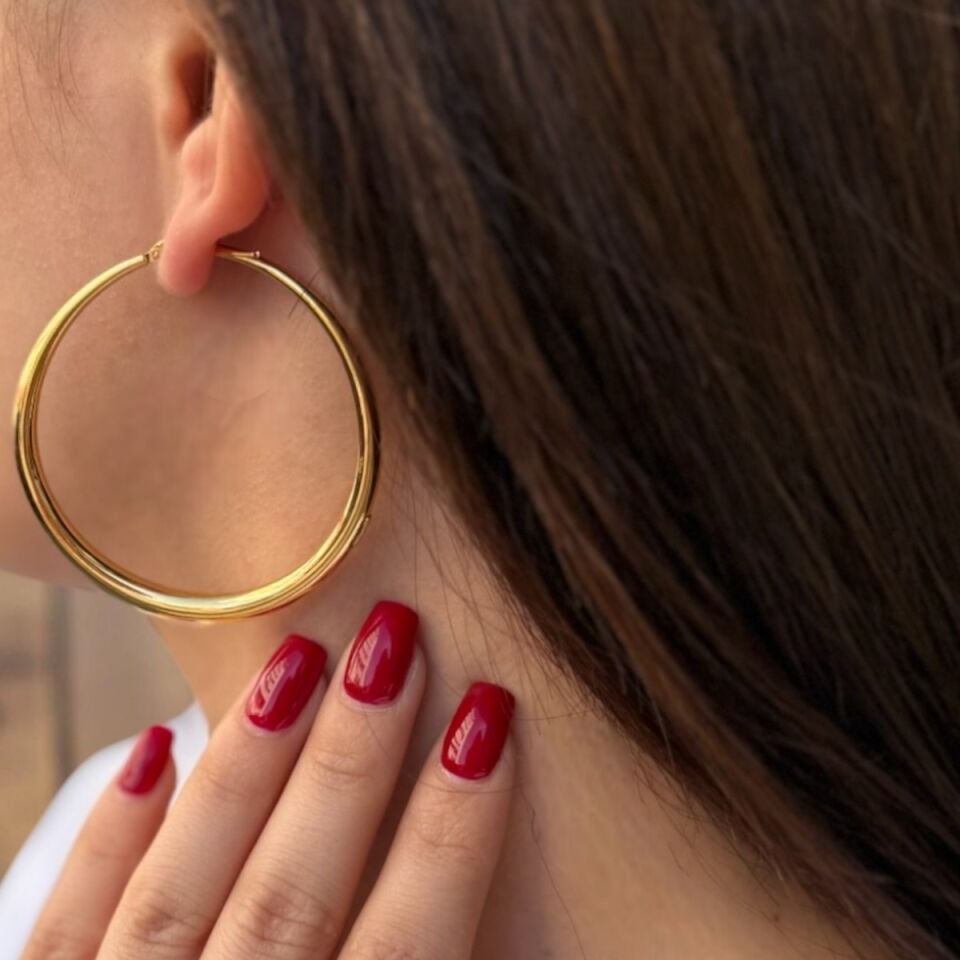 14 Ayar İtalyan Altın Halka Küpe