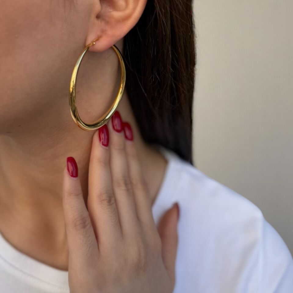 14 Ayar İtalyan Altın Halka Küpe