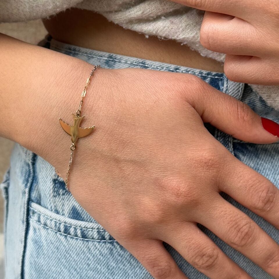 14 Ayar Kırlangıç Altın Bileklik