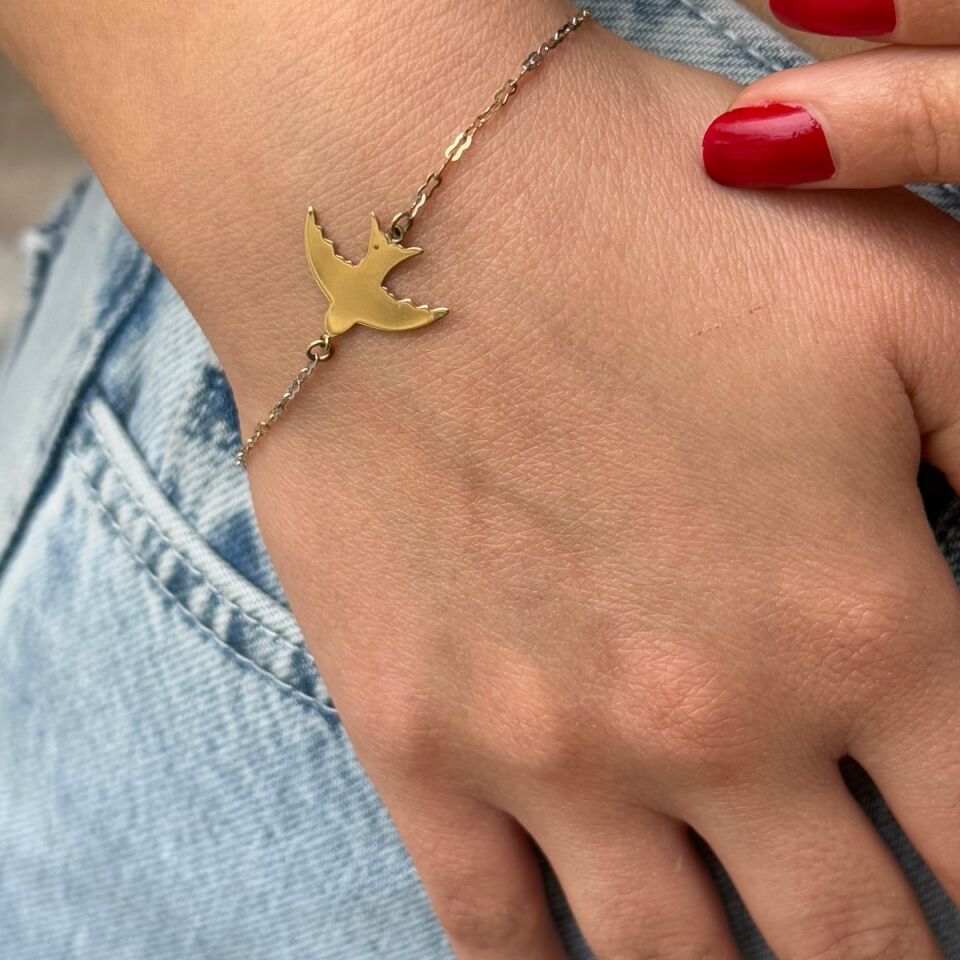 14 Ayar Kırlangıç Altın Bileklik