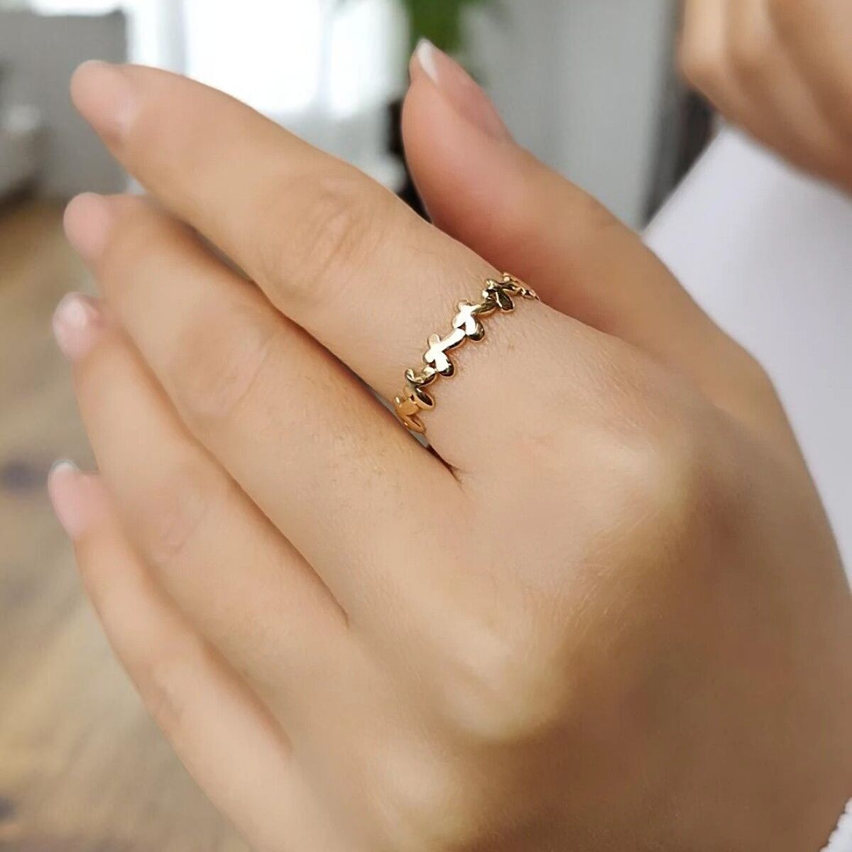 14 AYAR KELEBEK MODEL MİNİMAL ALTIN YÜZÜK