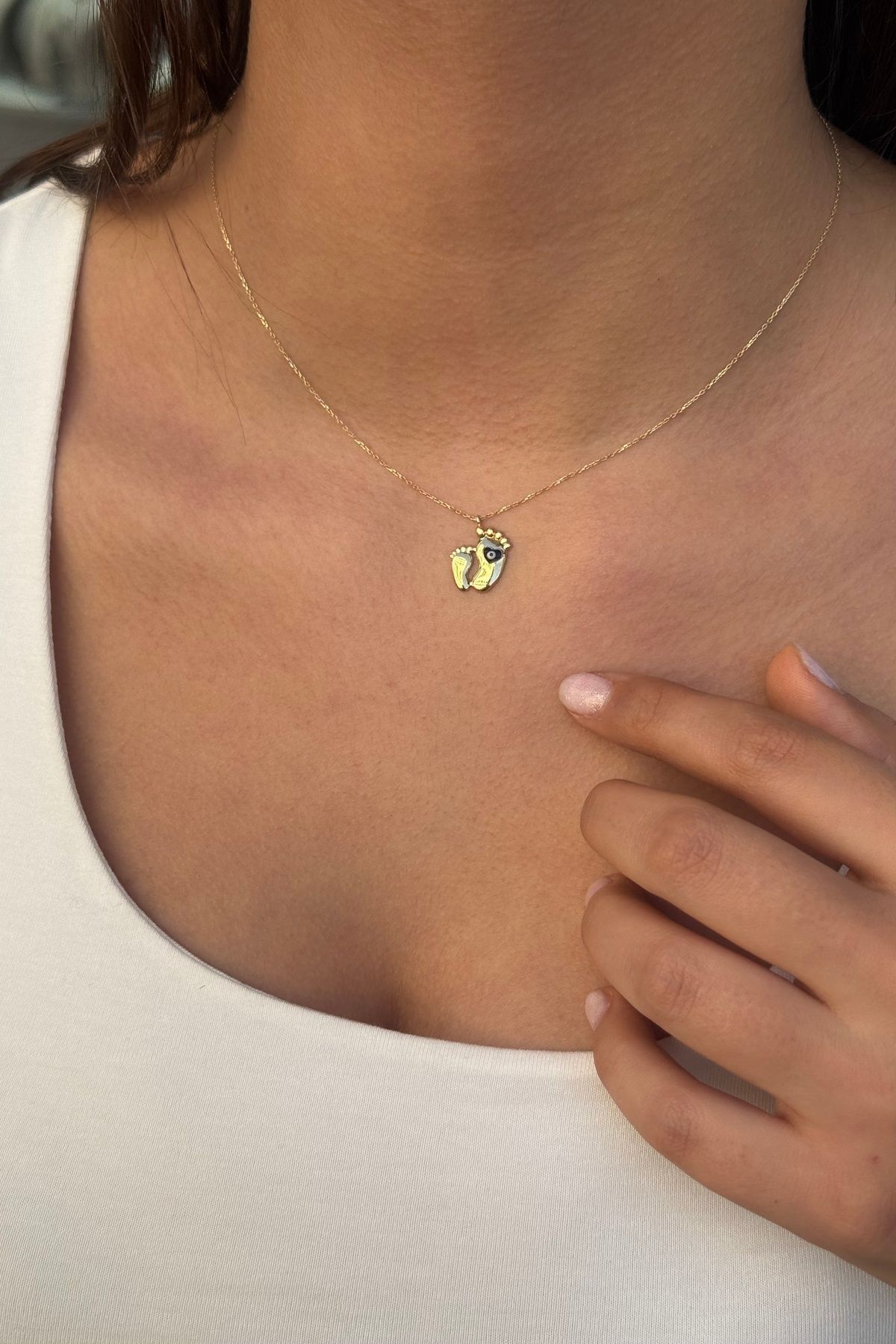 14 Ayar Anne Çocuk Ayak Kolyesi̇