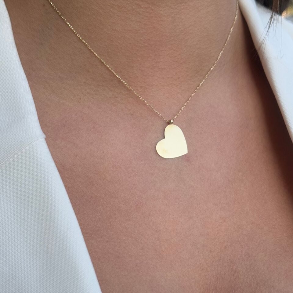14 Ayar Kalp Kolye
