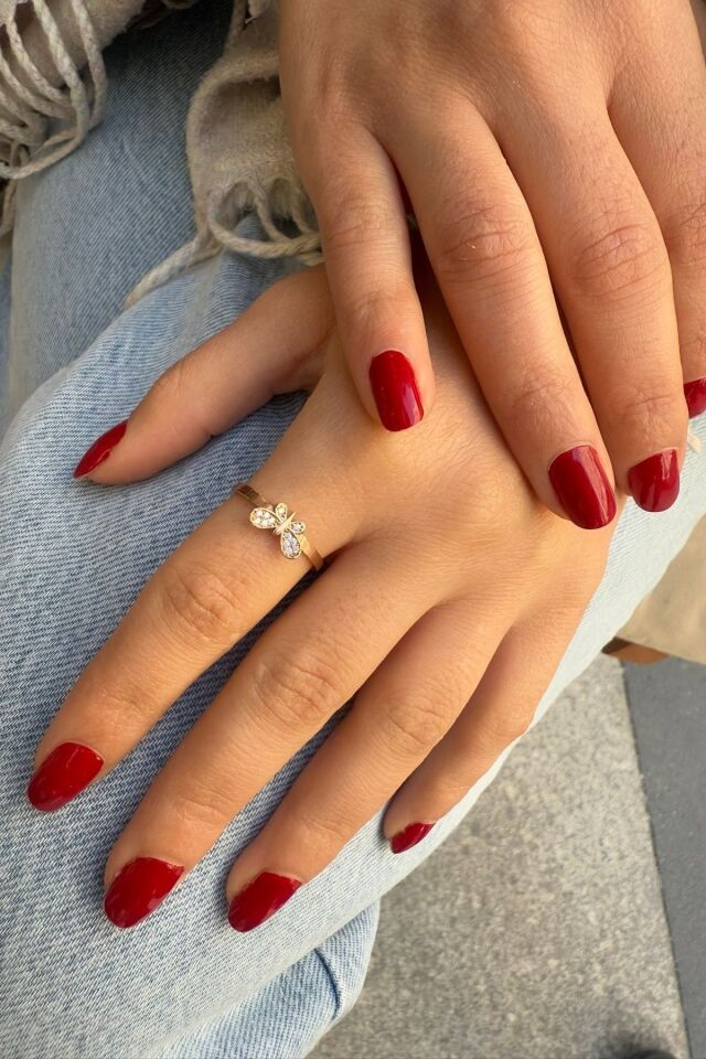 14 AYAR ROSE RENGİ KELEBEK ALTIN YÜZÜK 16