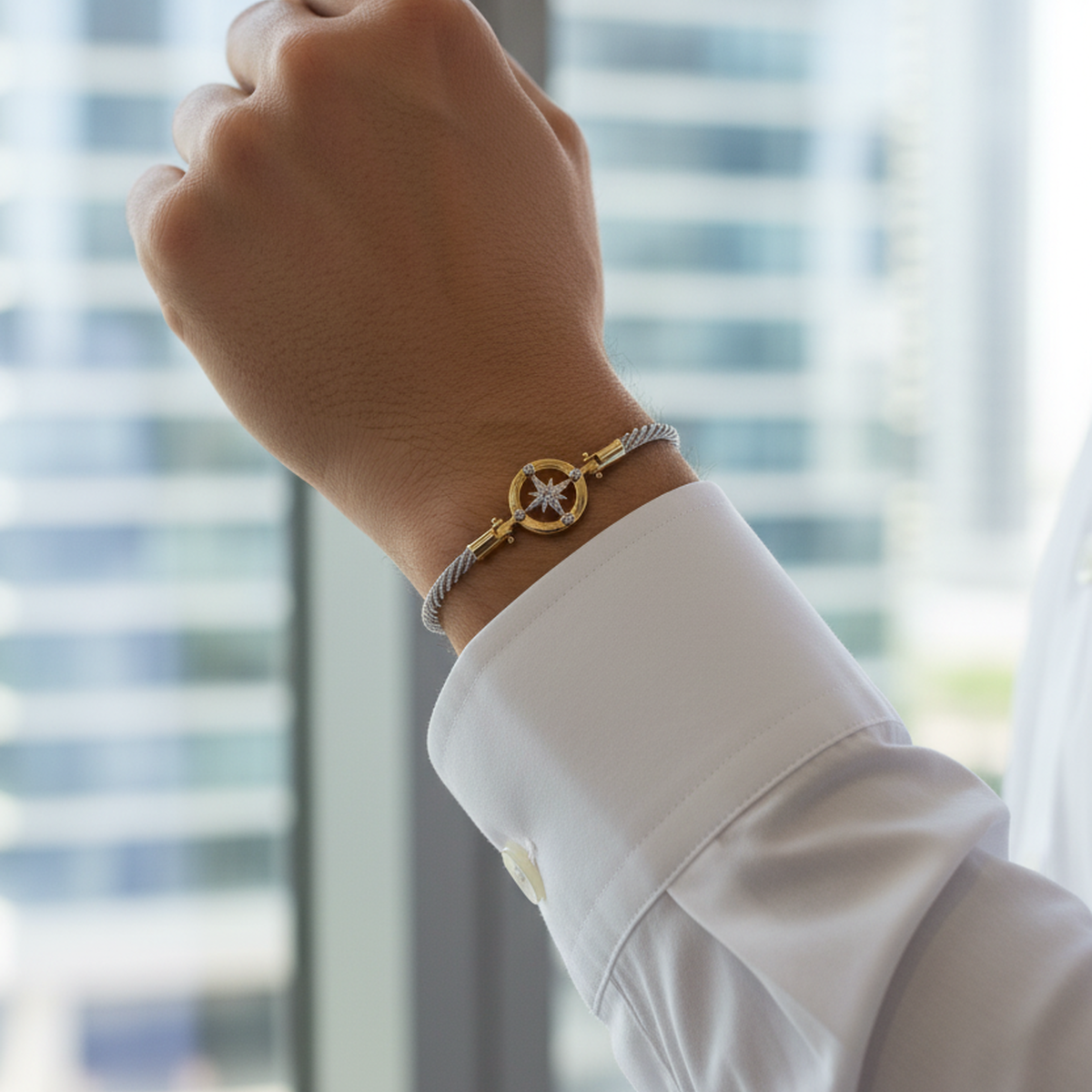 14 AYAR ÖZEL TASARIM KOMPLE ALTIN PUSULA BİLEKLİK