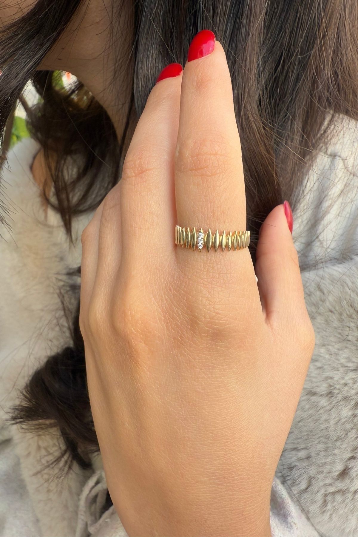 14 AYAR MEKİK TASARIM ALTIN YÜZÜK 16