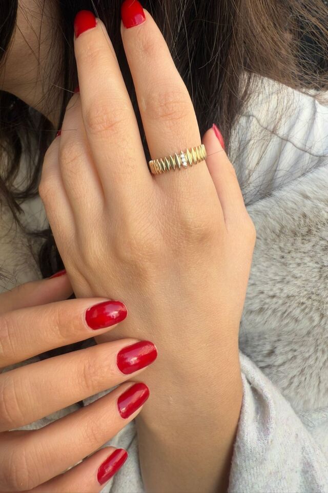 14 AYAR MEKİK TASARIM ALTIN YÜZÜK 16