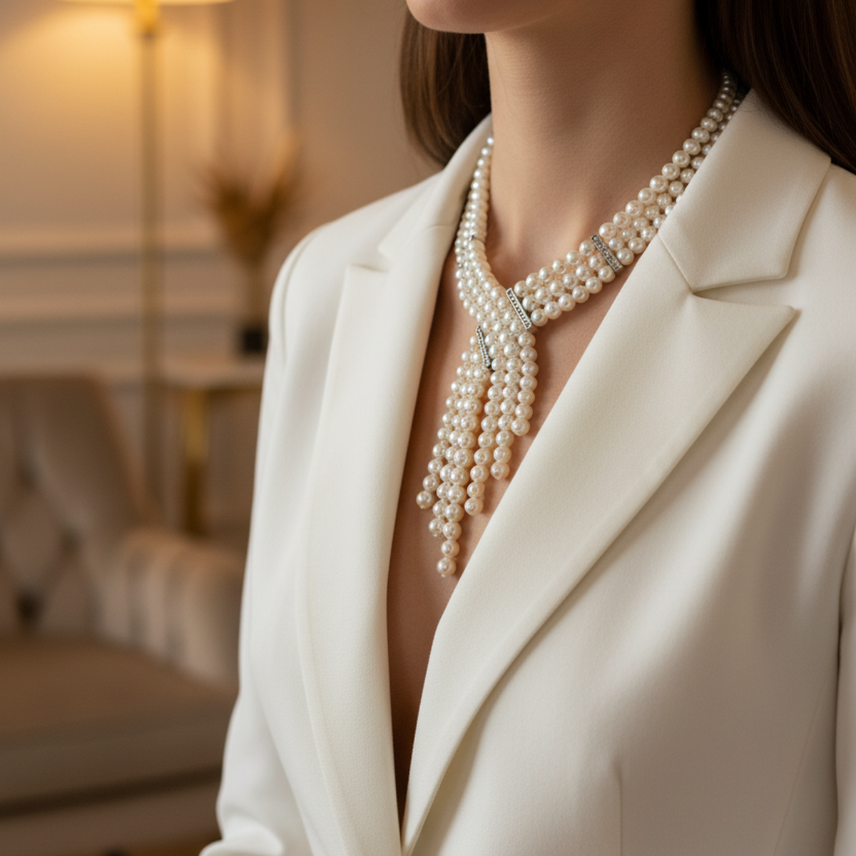 925 AYAR ÖZEL TASARIM İNCİLİ GÜMÜŞ KOLYE