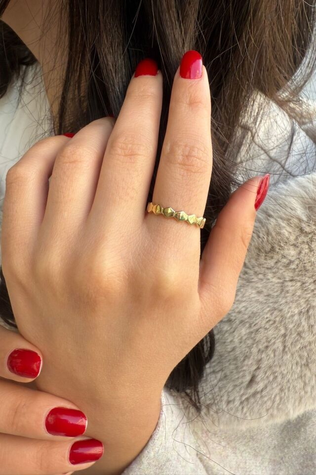 14 AYAR PETEK TASARIM ALTIN YÜZÜK 16