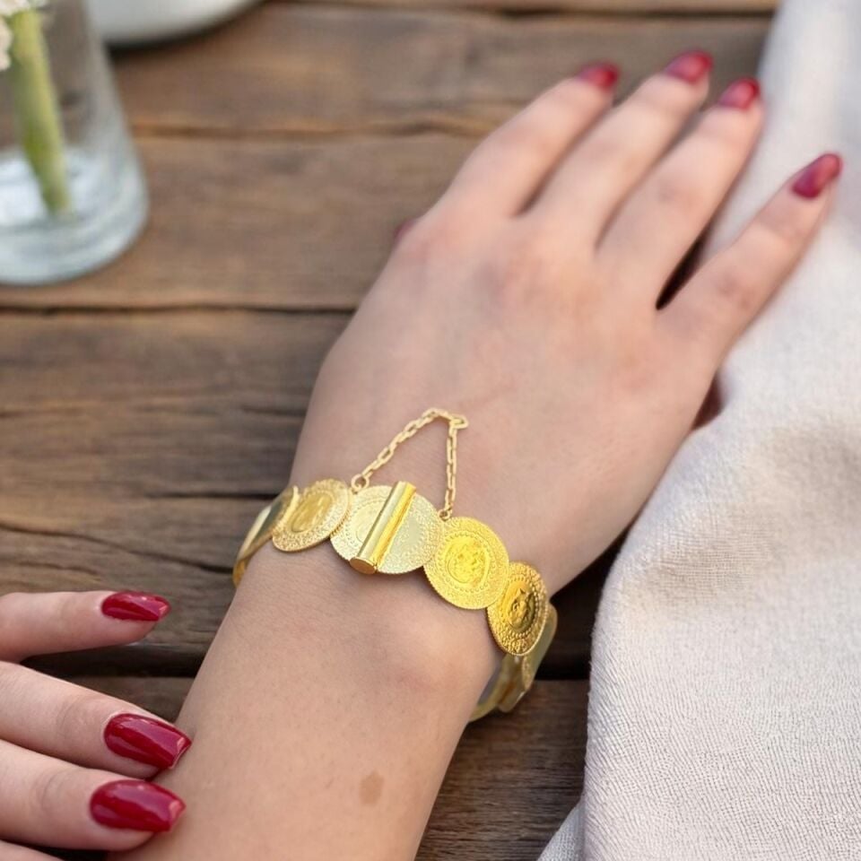 22 AYAR ÇEYREK ALTIN TASARIMI BİLEZİK