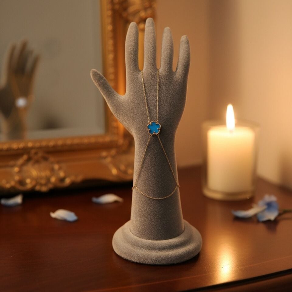 14 AYAR FİRUZE TAŞLI ÇİÇEK MODEL ŞAHMERAN