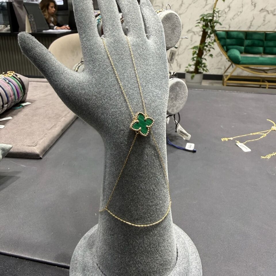 14 AYAR YEŞİL MALAHİT TAŞLI ÖZEL TASARIM ŞAHMERAN