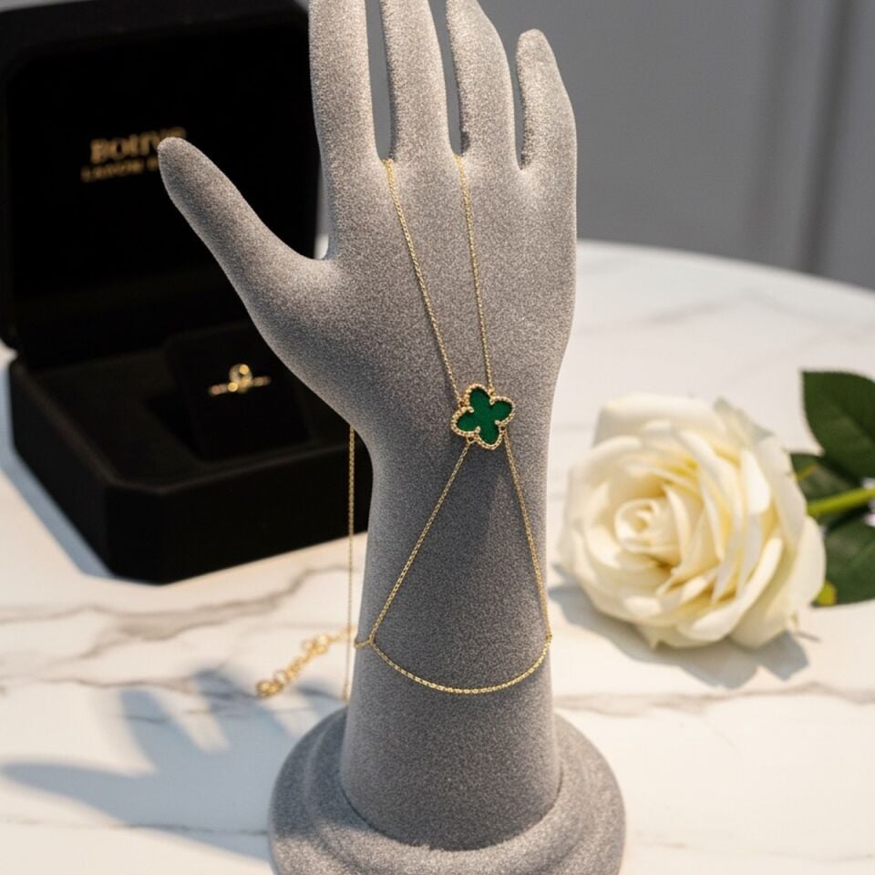 14 AYAR YEŞİL MALAHİT TAŞLI ÖZEL TASARIM ŞAHMERAN