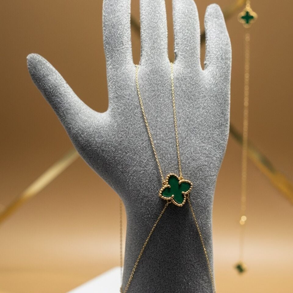 14 AYAR YEŞİL MALAHİT TAŞLI ÖZEL TASARIM ŞAHMERAN