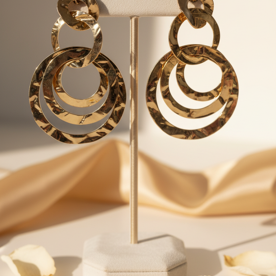 925 AYAR ROSE RENGİ İTALYAN HALKALI KÜPE