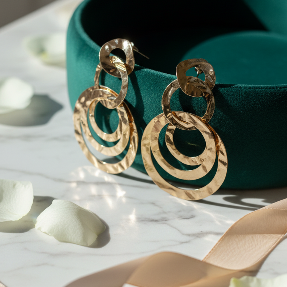 925 AYAR ROSE RENGİ İTALYAN HALKALI KÜPE