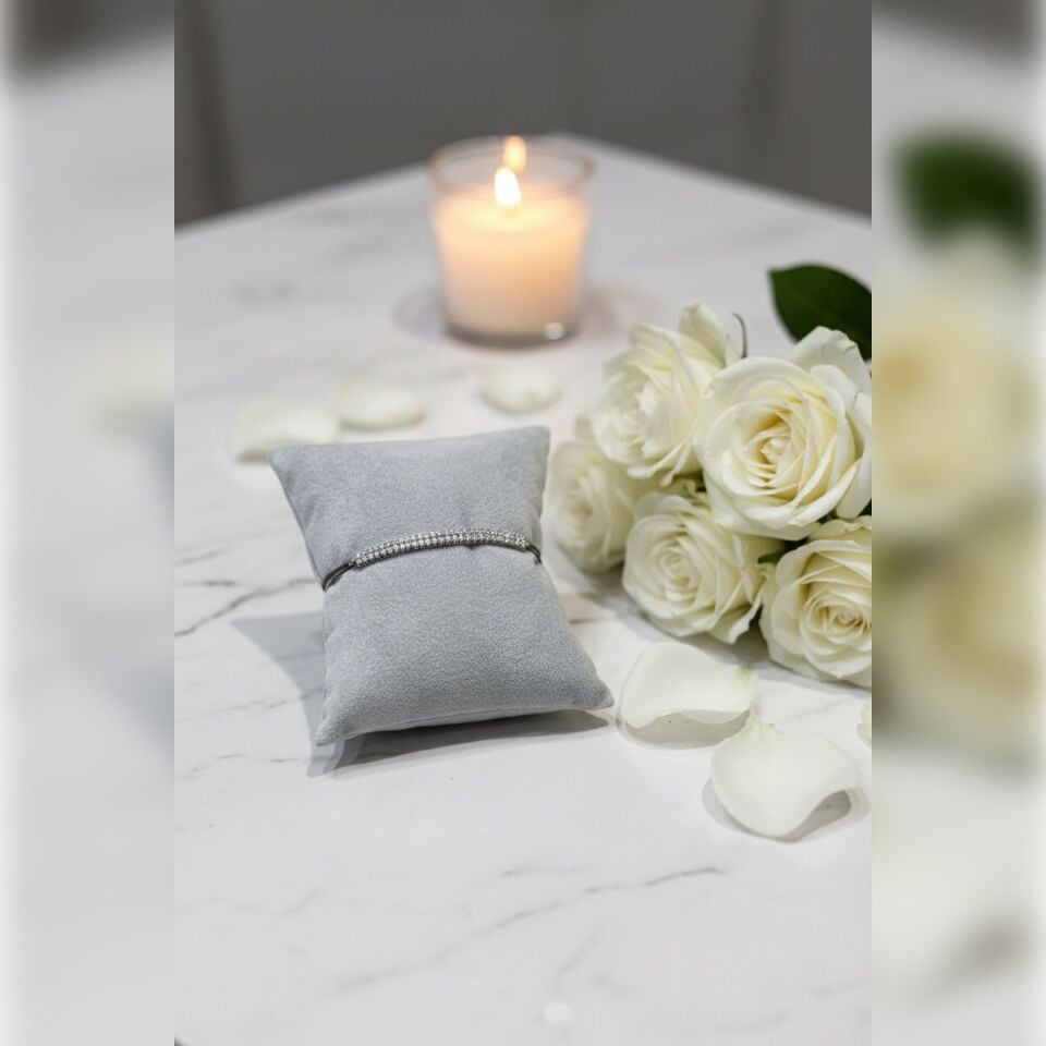 14 AYAR BEYAZ ALTIN SUYOLU MODELİ BİLEKLİK