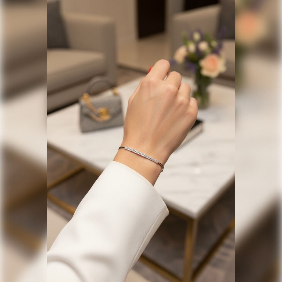 14 AYAR BEYAZ ALTIN SUYOLU MODELİ BİLEKLİK