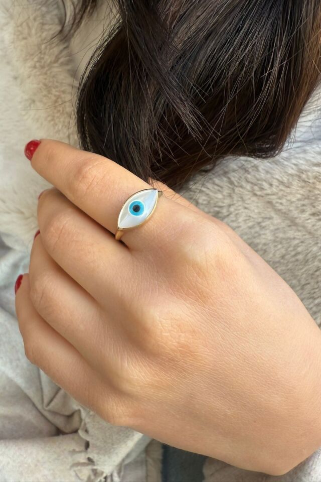 14 AYAR ÖZEL TASARIM SEDEF GÖZ ALTIN YÜZÜK 15