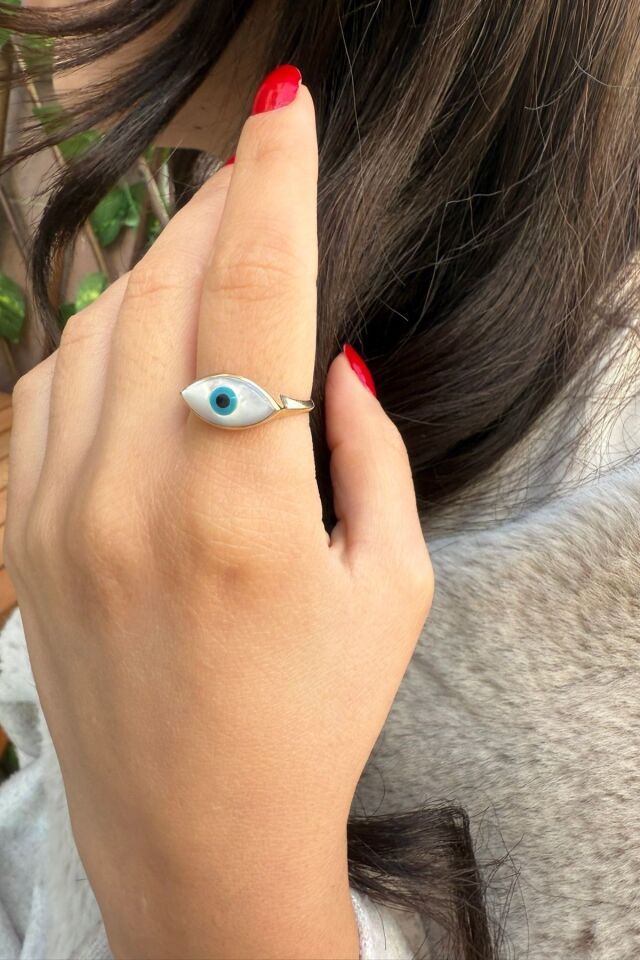 14 AYAR ÖZEL TASARIM SEDEF GÖZ ALTIN YÜZÜK 15