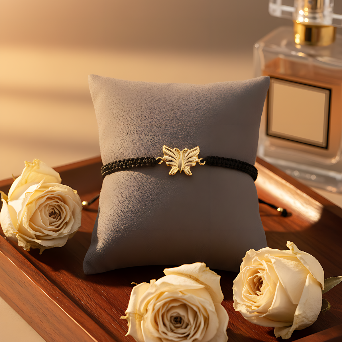 14 AYAR KELEBEK MODEL İPLİ ALTIN BİLEKLİK