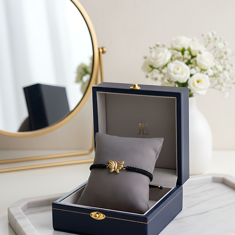 14 AYAR KELEBEK MODEL İPLİ ALTIN BİLEKLİK