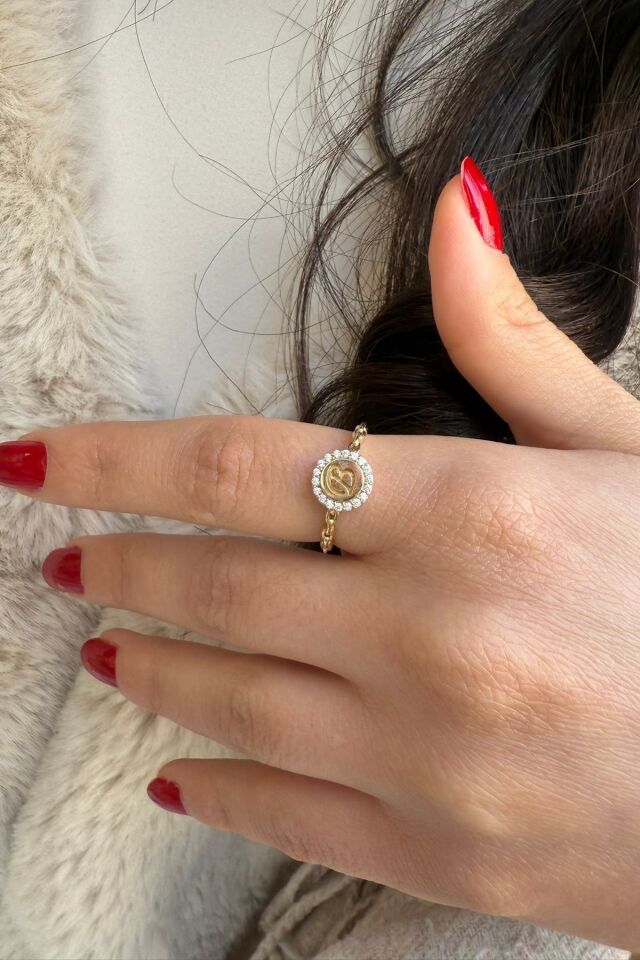 14 AYAR ÖZEL TASARIM B HARFİ ALTIN YÜZÜK 15