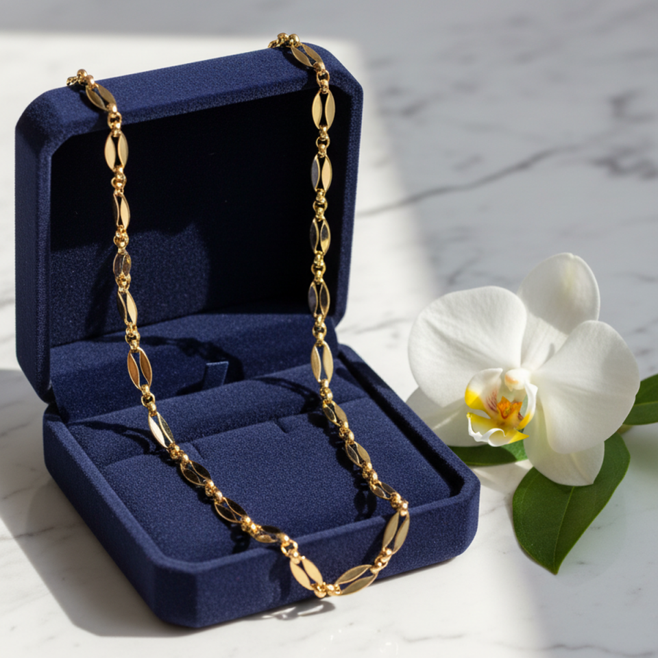 22 AYAR İTALYAN MODERN ZİNCİR KOLYE