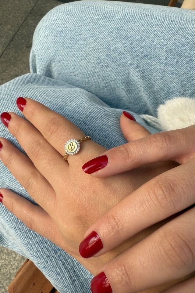 14 AYAR ÖZEL TASARIM B HARFİ ALTIN YÜZÜK