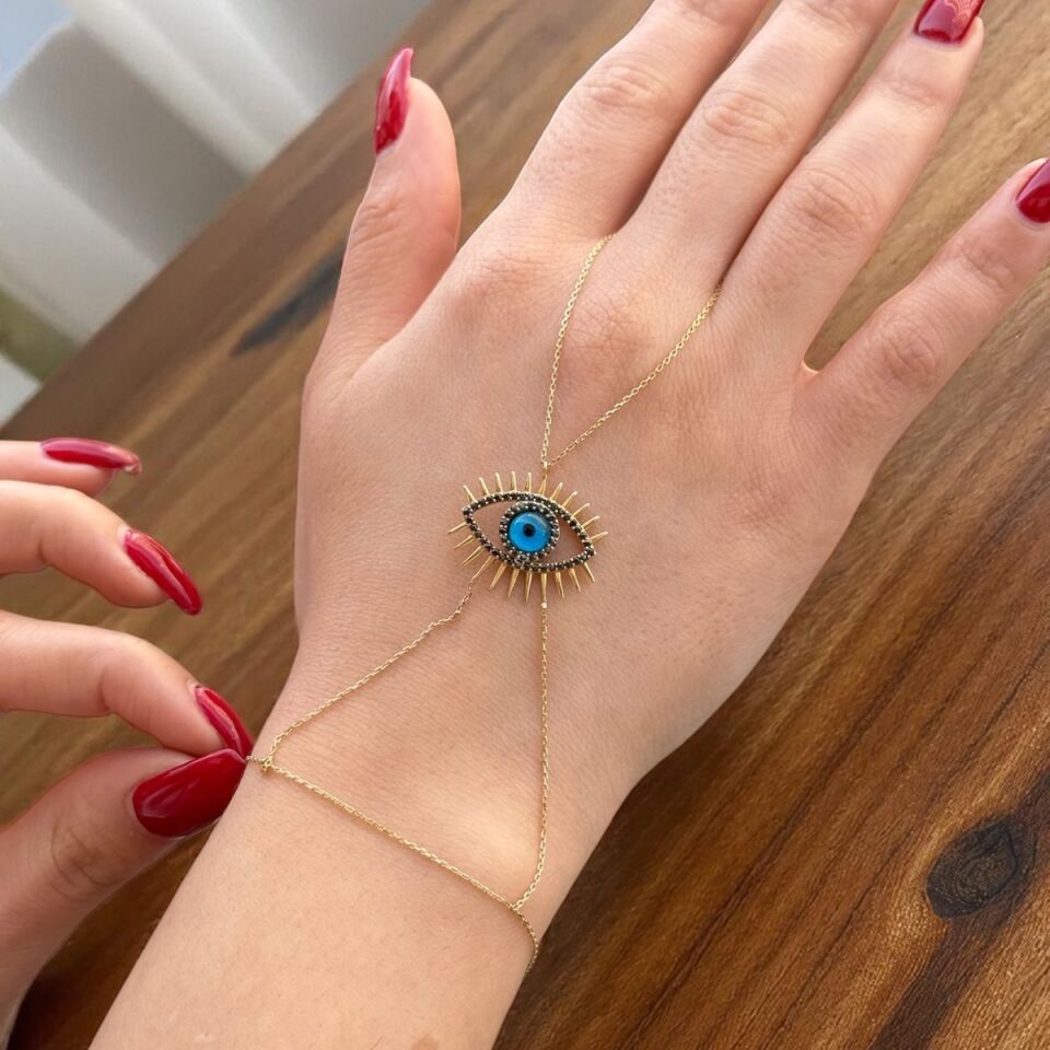 14 AYAR ÖZEL TASARIM KİRPİKLİ GÖZ MODELİ ALTIN ŞAHMERAN