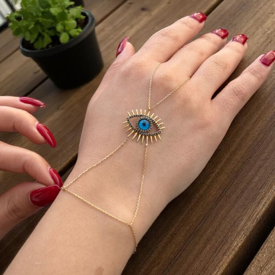 14 AYAR ÖZEL TASARIM KİRPİKLİ GÖZ MODELİ ALTIN ŞAHMERAN