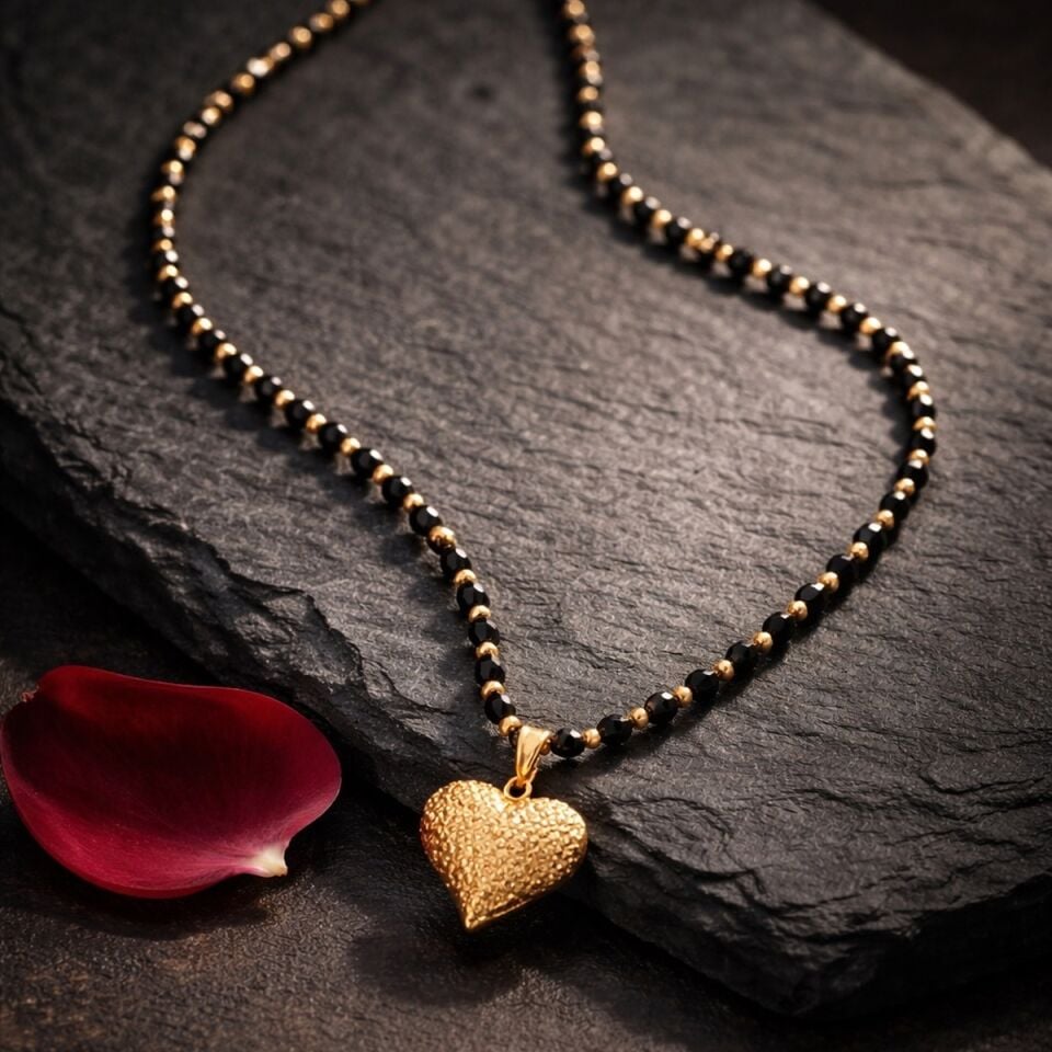 14 AYAR ÖZEL TASARIM KRİSTAL ONİX TAŞLI DORİKALI KALP UÇLU ALTIN KOLYE