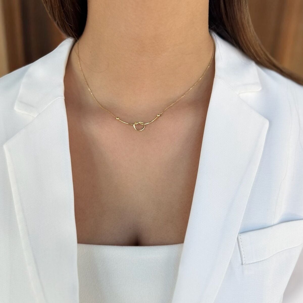 14 Ayar Düğüm Altın Kolye