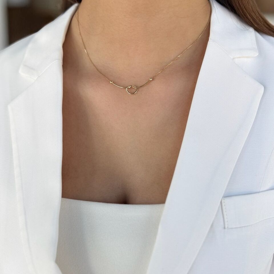 14 Ayar Düğüm Altın Kolye