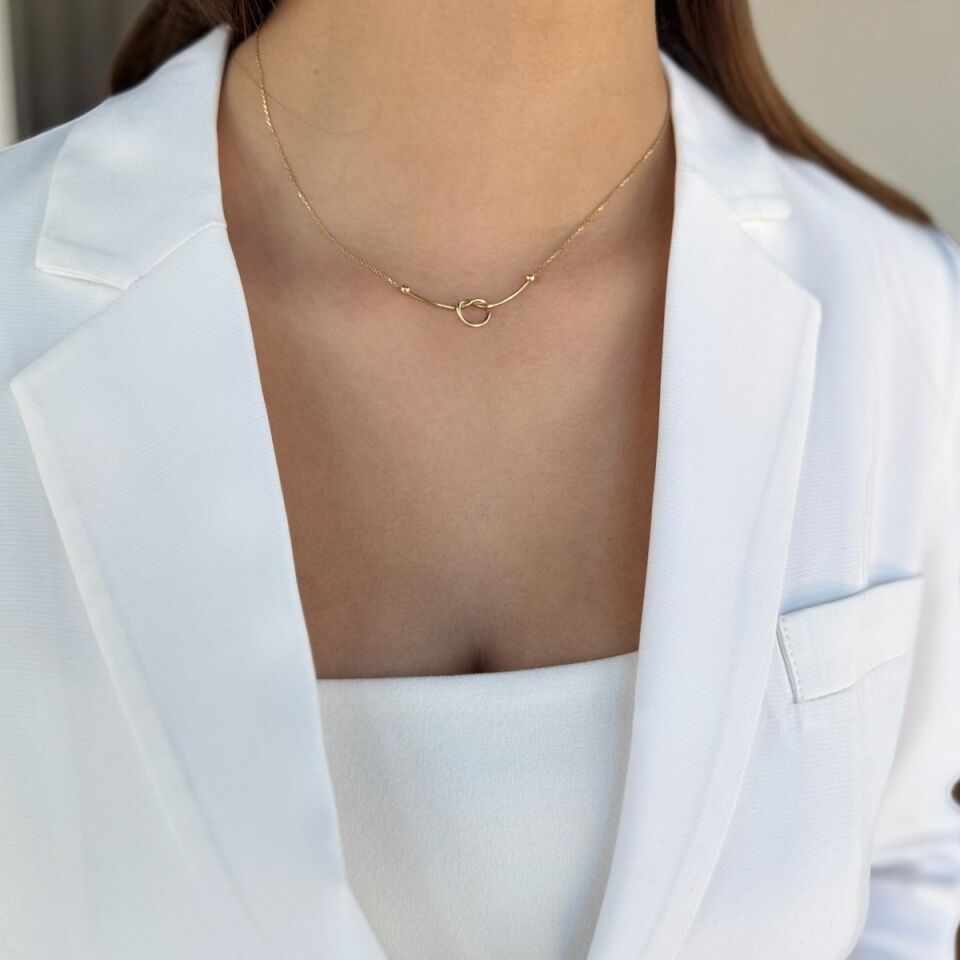 14 Ayar Düğüm Altın Kolye