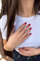 14 AYAR 0,09 CT M HARFİ PIRLANTA YÜZÜK 14