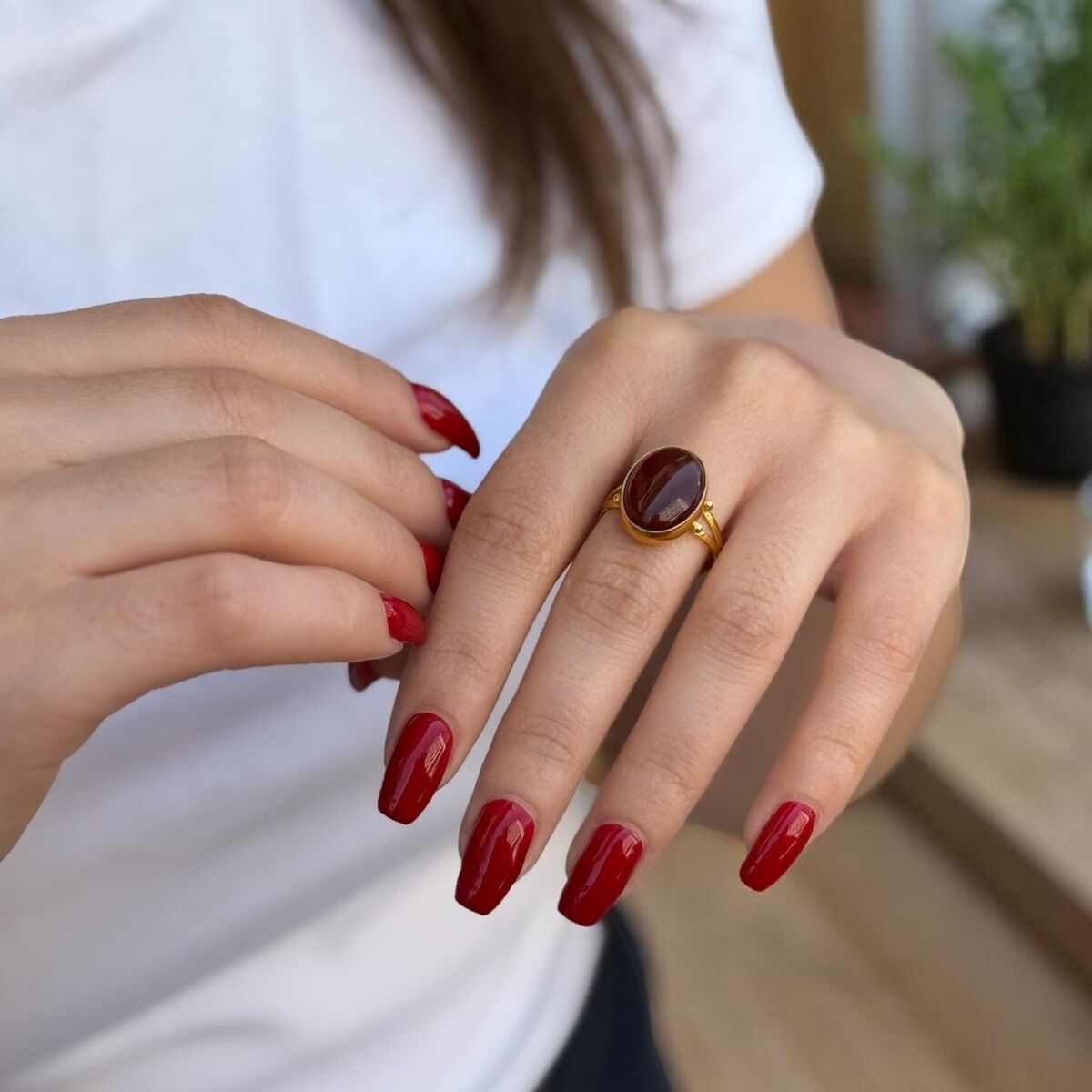 22 AYAR AKİK TAŞLI ÖZEL TASARIM YÜZÜK