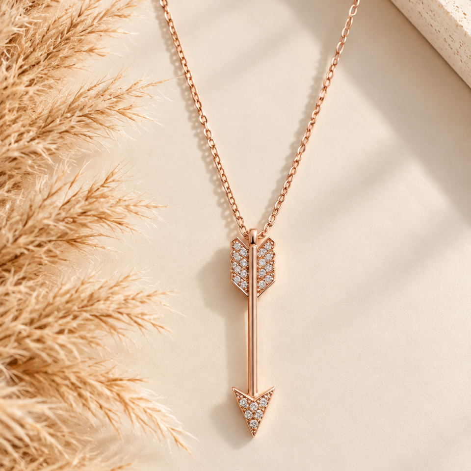 14k Kadın Rose Gold Ok Altın Kolye