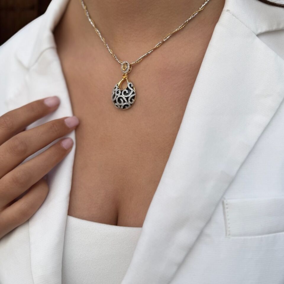 14 AYAR ÖZEL TASARIM İTALYAN ZİNCİRLİ DAMLA MODEL ALTIN KOLYE