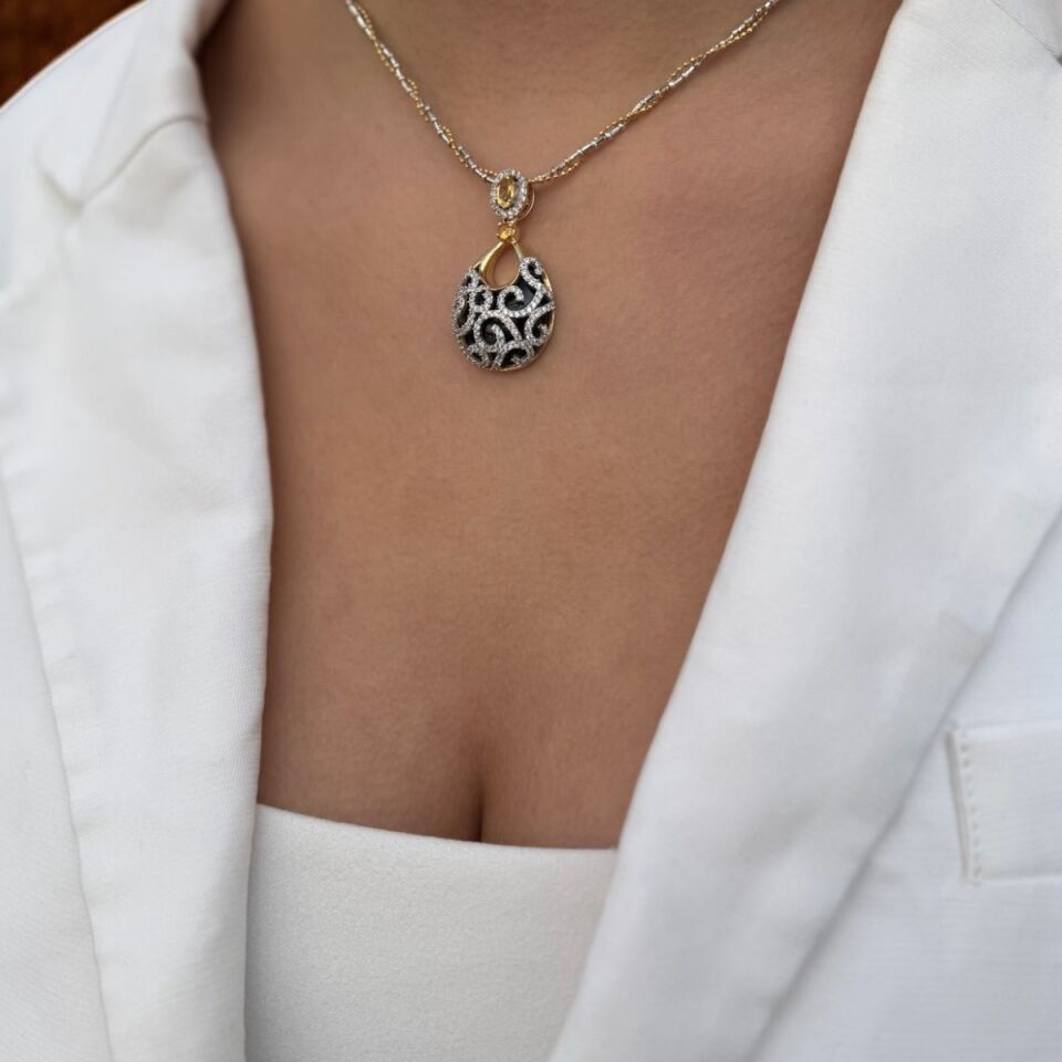 14 AYAR ÖZEL TASARIM İTALYAN ZİNCİRLİ DAMLA MODEL ALTIN KOLYE