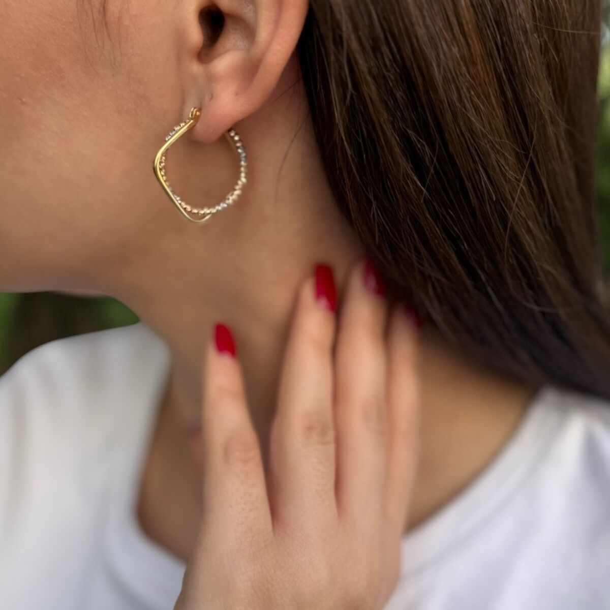 14 Ayar Dorika Halka Küpe