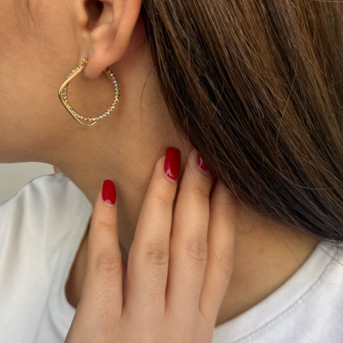 14 Ayar Dorika Halka Küpe