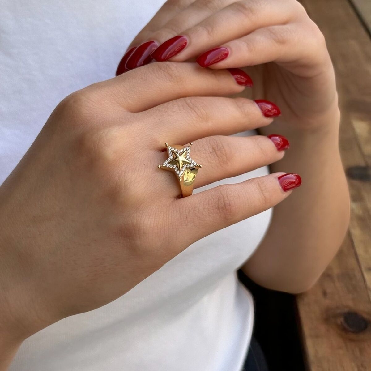 14 Ayar Yıldız Model Altın Yüzük