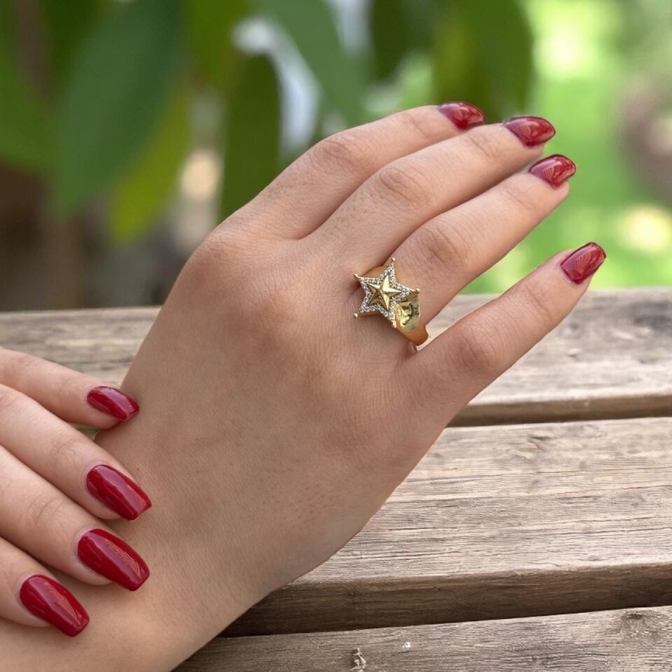 14 Ayar Yıldız Model Altın Yüzük