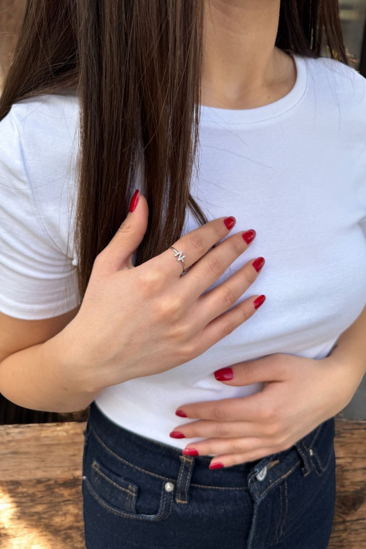 14 AYAR 0,07 CT N HARFİ PIRLANTA YÜZÜK 15