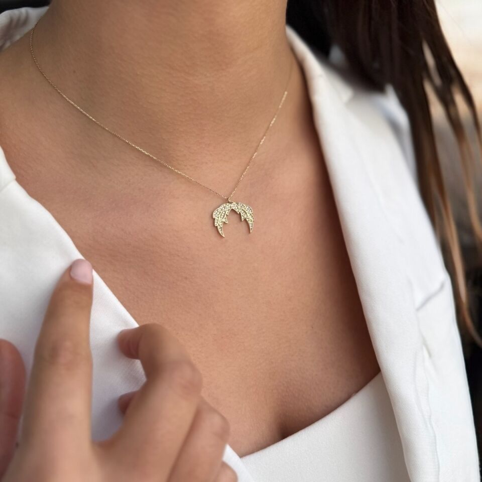 14 Ayar Melek Kanadı Altın Kolye